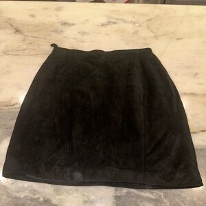 Vintage Brandon Thomas Size 11/12 100% Leather Elegant Black Skirt